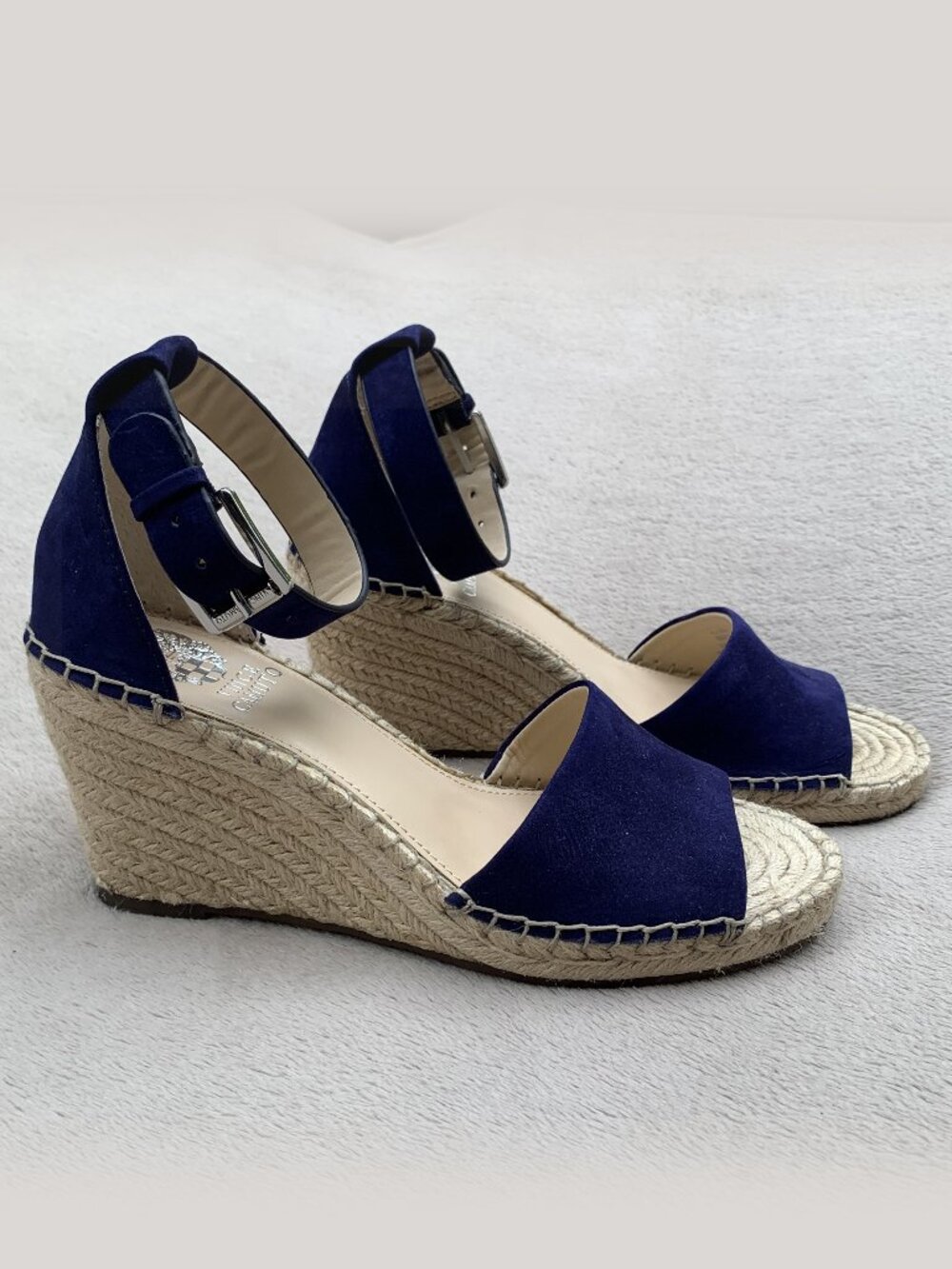Vince Camuto Leera Genuine Leather Espadrille Platform Wedge Sandals Sz8
